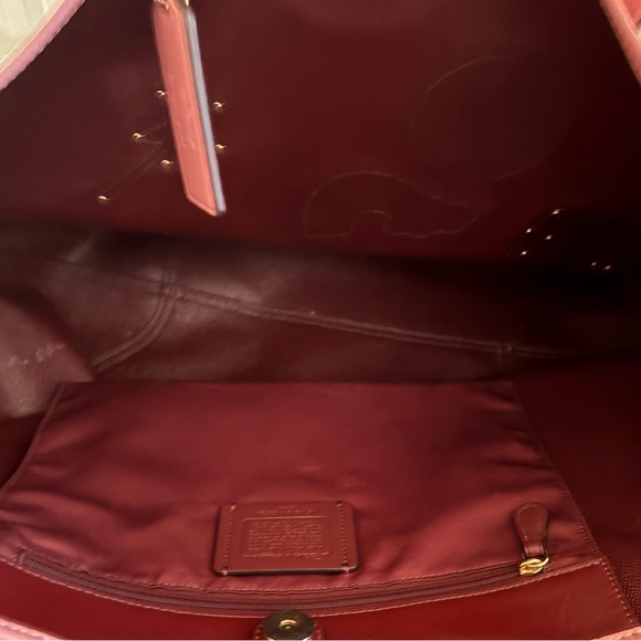 Coach x Disney Beige Cinderella Themed Tote with Pink Handles and Fun Patches - Picture 3 of 4